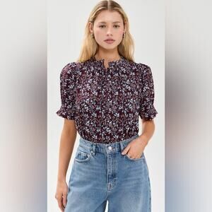 NWT Apiece Apart Los Altos Top Blouse Mira Floral Wine Tasting Size Large